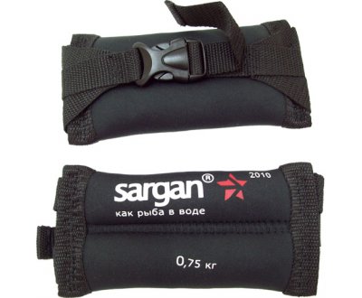 Груза ножные мягкие SARGAN Донгуз 0,75 кг, 2мм, неопрен-нейлон черный, баласт-Pb.
